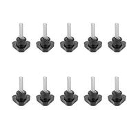 Klanata Boulon de Bouton de Verrouillage à tête Triangulaire - 10 pièces - Vis filetée M5 x 20 mm - Poignée en Plastique Technique de 20 mm - Matériel Industriel pour Applications de