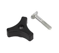 Klanata Bouton de poignée Triangulaire de Tondeuse à Gazon en Plastique Noir et kit de Remplacement de Boulon à vis en métal, Fixation d'écrou Triangulaire Universel et matériel de Boulon