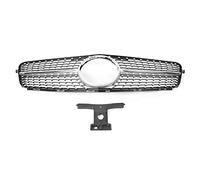 Klanata Calandre de rechange style diamant pour Mercedes W204 2007 2014, ABS noir, ajustement direct (Argent)