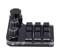 Klanata Clavier mécanique Mini Macro USB avec 9 Touches programmables et 3 Boutons de Commande, commutateurs Rouges, rétroéclairage LED RVB, Stockage mémoire intégré, contrôleur de Jeu