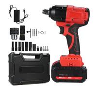 Klanata hocs et tournevis sans balais 21 V avec batterie et chargeur 4,0 Ah - Couple maximum 350 Nm - Outil électrique sans fil 2800 tr/min pour applications d'échafaudage et de (Rouge)