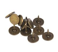 Klanata Clous de Tapisserie, 100 pièces, tête Plate, Cyan Bronze, Ronds, pour Meubles Anciens, Assortiment de Grosses têtes, pour réparation et décoration de Meubles Anciens, (Diamètre 11 mm *