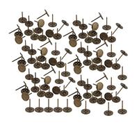 Klanata Clous de Tapisserie, 100 pièces, tête Plate, Cyan Bronze, Ronds, pour Meubles Anciens, Assortiment de Grosses têtes, pour réparation et décoration de Meubles Anciens, (Diamètre 14 mm *