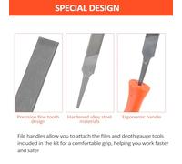 Klanata Ensemble d'affûteuse de tronçonneuse 6 pièces pour l'entretien des Dents de chaîne, Comprend Deux poignées, Une Lime Plate, Une Lime supplémentaire, Un Support et Une règle de