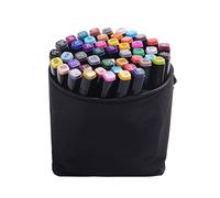 Klanata Ensemble de marqueurs d'art de 36 couleurs avec double pointe large et fine pour la conception graphique et de produits d'architecture Comprend un sac de transport pour les (48 couleurs)
