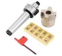 Klanata Face End Mill Ensemble avec MT3-FMB22 Extension du support et inserts en carbure CNC 10PCS APMT1604, Cutter 400R-50-22 pour la coupe de plaques, résistance élevée à la