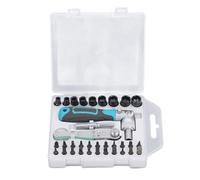 Klanata Jeu de 34 tournevis et clés à cliquet multifonctions - Porte-embout magnétique avec 21 embouts de tournevis, 9 douilles, adaptateur de conversion de tige d'extension et poignée en