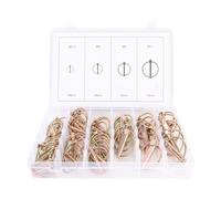 Klanata Kit d'assortiment de 50 goupilles de camion en acier haute résistance M4,5 M6 M8 M11, goupilles de serrage de tracteur robustes multi-tailles pour remorques, camions, tondeuses,