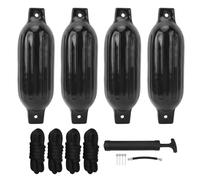 Klanata Kit de Pare-Chocs de Bateau Gonflable avec bouées nervurées, Protection d'amarrage pour Yacht, Ponton, Bateau de pêche, Navire Marin, Comprend des Cordes, Une Pompe, des Buses