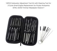 Klanata Kit d'outils de réglage de carburateur 12 pièces avec Ensemble d'aiguilles de Nettoyage pour Echo 2 Temps Petit Moteur Tondeuse désherbeur tronçonneuse - Ensemble de Service en