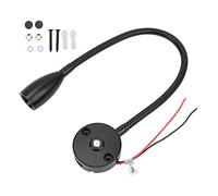 Klanata Lampe de lecture LED RV 12-24 V 3 W à montage mural flexible col de cygne à intensité variable lampe de lecture de chevet pour camping-car, bateau et caravane (Black Housing)