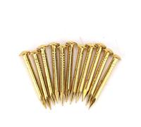 Klanata Lot de 100 clous de finition en laiton pour écusson, kit d'assortiment de clous pour charnières de meubles, tête ronde en laiton 10 mm, 15 mm, 18 mm, 22 mm (22 mm de long)