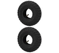 Klanata Lot de 2 Ensembles de 4 pneus et Chambres à air 4,10/3,50 avec Tige de Valve coudée TR87, pneus en Caoutchouc Tout-Terrain de 25,4 cm pour Tondeuse à Gazon, brouette, remorque de