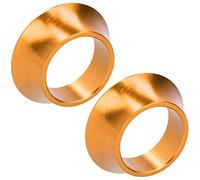 Klanata Lot de 2 rondelles coniques de 15 mm en alliage d'aluminium CNC pour fourche avant, axe conique rond, pour vélo et moto (Or)
