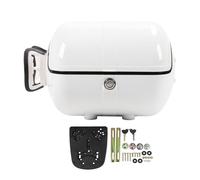 Klanata Mallette de Transport de Bagages pour Coffre de Moto 28 L, système de Verrouillage antivol et Dossier, Valise supérieure de Moto en ABS imperméabilisant pour Casques et (Blanche)