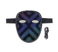 Klanata Masque facial LED avec résolution de 28 x 32 pixels - 30 images statiques et 40 animations dynamiques - Masque transformant le visage avec détection de gestes et chargement USB de