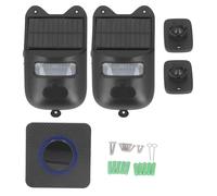 Klanata Motion Capteur de Porte Carillon 129 DB Kit de Sonnette extérieure avec 12 lumières LED, Alarme du capteur de Mouvement Solaire, lumière stroboscopique, USB, Angle de 120