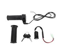 Klanata Poignées d'accélérateur torsadées de 22 mm 24 V 60 V universelles à 3 fils pour scooter électrique avec serrure à clé pour motos, minimotos, motos tout-terrain, chopper électrique