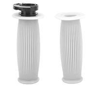 Klanata Poignées torsadées de guidon de commande d'accélérateur rouges - Poignées d'accélérateur de calibre 22 mm adaptées aux scooters GY6 50 80 125 150 - Paire de rechange en ABS et (Blanche)