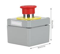 Klanata Red Sign Signal Stop Shut Button Interrupteur Normalement fermé Interrupteur momentané, Station de bouton-bouton 22 mm IP66 Aluminium imperméable résistant à RFI
