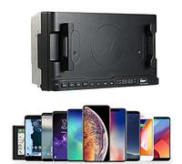 Klanata Support de téléphone de Voiture Multifonction avec Lecteur Radio Bluetooth 5.0, Chargeur sans Fil 15 W et Port de Charge Rapide USB, Lecteur MP3 AM FM pour Voitures sans Commande