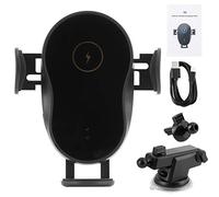 Klanata Support de téléphone pour Chargeur de Voiture sans Fil 15 W, Support de Charge Rapide et capteur IR - Interface de Type C, Bras de Serrage électrique et Support de Verrouillage