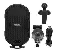 Klanata Support de téléphone pour Chargeur de Voiture sans Fil pour Tableau de Bord ou Grille d'aération, Serrage Automatique par Induction Infrarouge et Support de Charge Rapide pour (Noire)