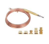 Klanata Thermocouple Universel, thermocouple de poêle à gaz, 900 mm, Marron, métal, 5 Contacts, connecteur à vis, Support à vis, cuisinière à Induction, cuisinière à gaz,