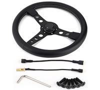Klanata Volant Sport Universel Style MOMO Prototipo, 350 mm, 6 Trous, Noir | Style sportif classique, prise en main confortable et montage à 6 trous pour personnaliser l’habitacle du véhicule.