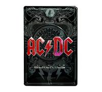 KlangundKleid.de AC/DC - Black Ice Plaque en méta - Signe métal - Rétro - 20x30 - Design Original sous Licence
