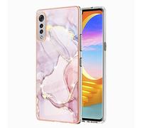 Klapber Coque pour LG Velvet 4G/5G Etui Transparent [Cadre de Placage] PC Dur + Silicone TPU Souple Anti-Empreintes Digitales Résistant aux Rayures Housse étui pour LG Velvet 4G/5G, B5