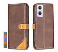 Klapber Coque pour Oppo A96 5G Etui Housse Cuir pour Oppo A96 5G Étuis à Rabat Pochettes avec Fentes Cartes Protecteur Silicone Souple Ceinture étuis pour Oppo A96 5G, Marron