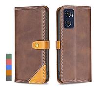 Klapber Coque pour Oppo Find X5 Lite Etui Housse Cuir pour Oppo Find X5 Lite Étuis à Rabat Pochettes avec Fentes Cartes Protecteur Silicone Souple Ceinture étuis pour Oppo Find X5 Lite, Marron