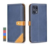 Klapber Coque pour Oppo Find X5 Pro Etui Housse Cuir pour Oppo Find X5 Pro Étuis à Rabat Pochettes avec Fentes Cartes Protecteur Silicone Souple Ceinture étuis pour Oppo Find X5 Pro, Bleu
