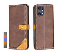 Klapber Coque pour Oppo Find X5 Pro Etui Housse Cuir pour Oppo Find X5 Pro Étuis à Rabat Pochettes avec Fentes Cartes Protecteur Silicone Souple Ceinture étuis pour Oppo Find X5 Pro, Marron