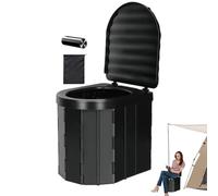 Klappbare Campingtoilette, Tragbare Klapptoilette - Reise-Klapp-Toilettensitz Mit Deckel - Eimer-Toilettensitz, Camping-Badezimmer Mit 15 Müllbeuteln Und Aufbewahrungstasche Für Camping, Wandern