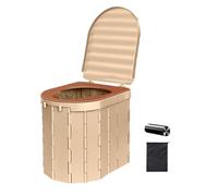 Klappbare Campingtoilette, Tragbare Klapptoilette - Reise-Klapp-Toilettensitz Mit Deckel - Eimer-Toilettensitz, Camping-Badezimmer Mit 15 Müllbeuteln Und Aufbewahrungstasche Für Camping, Wandern