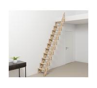 Klapster Escalier pliable en bois Slim : 130 à 315 cm - Finition naturelle - S-6N