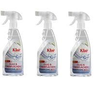 Klar Eco Sensitive Lot de 3 flacons de spray moussant pour verre et surfaces sensibles 500 ml