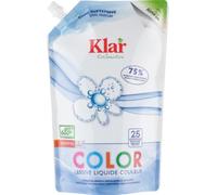 Klar EcoSensitive Color Lessive liquide SENSITIV, 6 x 1,5 l, sans parfum | Lot de 150 recharges de lessive liquide Color pour peaux sensibles et personnes souffrant d'allergies - Couleurs vives à 30 à