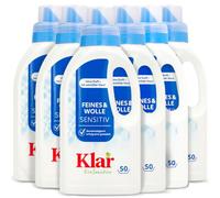 Klar EcoSensitive® Lessive fine et laine, 6 x 500 ml, sans parfum | 300 lavages Lessive liquide Sensitive pour toutes les fibres naturelles - Lessive hypoallergénique - Pour la soie et plus
