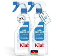 Klar EcoSensitive Nettoyant pour salle de bain Sensitive, 2 x 500 ml, sans | Nettoyant de salle de bain extra puissant contre le calcaire et la saleté - Spray nettoyant pour salle de bain pour une