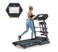 KLAR FIT Highflyer 2.0 - Tapis de Course Pliable, Superficie: 42 x 120cm (l x L), Vitesse: Jusqu'à 12km/h, Moteur 2,0 CV, Suspension 4P-AntiShock, avec Station de Massage - Noir