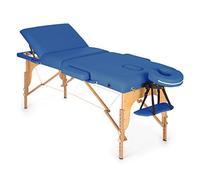 KLAR FIT MT 500 - Table de Massage Pliante Professionnelle, 210cm avec cavité faciale (Rembourrage Mousse, entièrement modulable, Hauteur de Pieds Ajustable, Housse de Transport) - Bleu