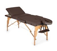 KLAR FIT MT 500 - Table de Massage Pliante Professionnelle, 210cm avec cavité faciale (Rembourrage Mousse, entièrement modulable, Hauteur de Pieds Ajustable, Housse de Transport) - Marron