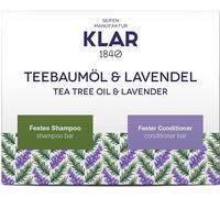 Klar Savons Coffret Cadeau Shampooing solide & Après-shampooing Huile essentielle d'arbre à thé & Lavande 7040-52