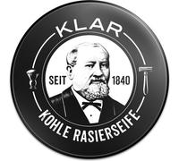 Klar Savons Savon à barbe charbon actif 110g, sans huile de palme, parfum neutre / sans parfum
