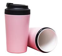 Klaraber Tasse à café de voyage, doublure en céramique avec couvercle étanche, isotherme et réutilisable, respectueux de l'environnement pour boissons chaudes et froides, 350 ml (rose)