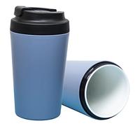 Klaraber Tasse à café de voyage, tasse de voyage doublée en céramique avec couvercle étanche, isotherme et réutilisable, respectueux de l'environnement pour boissons chaudes et froides, 350 ml (bleu)