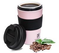 Klaraber Tasse de voyage en céramique, tasse à café réutilisable avec doublure en céramique, tasse à café isolée en céramique, anti-fuite, tasse de voyage respectueuse de l'environnement pour les fans